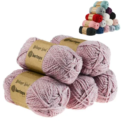 Produktbild von 5 x 100g Strickgarn Kartopu Melange Wool Strick-Wolle Häkelgarn Wolle Farbwahl
