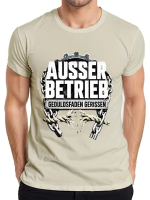 Productafbeelding van Buiten gebruik. Geduld op. Grappige opmerking. Sarkasme. Heren T-shirt, natuur, 3XL