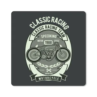 Produktbild von MuchoWow® Mauspad Mousepad Motorrad - Briefe - Vintage - Zitat 30x30 cm - Mousepads - Maus Mat - Pad - Mausunterlage - Gaming
