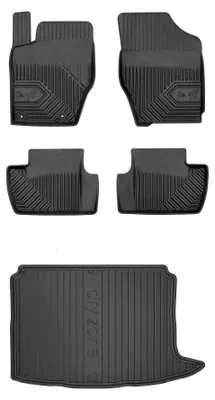 Imagen del producto de Alfombrillas de goma + bandeja de maletero para Citroën C4 I 2004-2010 (cupé) – juego de 5 piezas, , a medida – Wielganizator