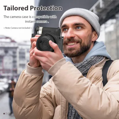 Obrázek produktu pro Přenosné pouzdro na instantní fotoaparát v retro stylu zPolyuretankůže jako náhrada za Fujifilm Fuji Instax Mini 99 s nastavitelným ramenním popruhem