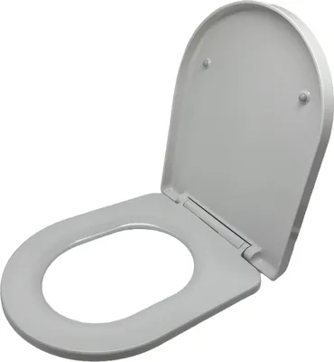 Produktbild von Relaxdays Toilettendeckel mit Absenkautomatik & Quick Release, 36 x 42 cm, Duroplast, Montage von oben, D-Form, weiß