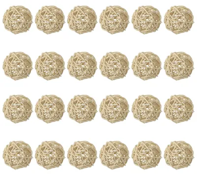 Immagine prodotto di Set di 24 palline decorative in rattan, diametro 5 cm, colore legno