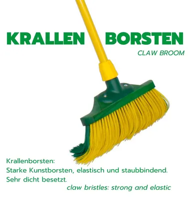 Obrázok produktu pre Novaliv sada metiel s pazúrmi 30 cm drevo s teleskopickou rúčkou zahnuté štetiny záhradná metla pouličná metla zametacia metla metla na lístie (4, 40 cm metly s rúčkou)