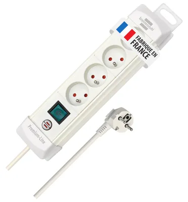 Imagen del producto de Brennenstuhl 1390221064 PBB4 Premium Plus, regleta de 4 enchufes, 1,8 m, cable H05VV-F 3G1,5, color blanco
