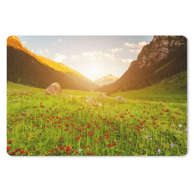 Produktbild von MuchoWow® Mauspad Mousepad Blumen - Berg - Sonne 27x18 cm - Mousepads - Maus Mat - Pad - Mausunterlage - Büroartikel - Desk Matten