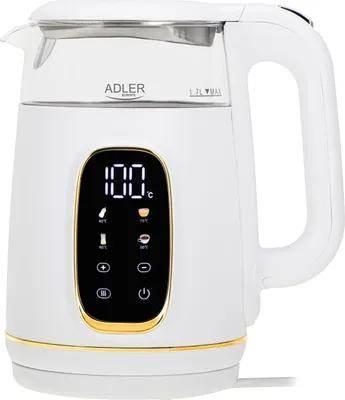 Produktbild von Adler AD 1305wg Wasserkocher 1,7L mit Temperatureinstellung weiß/gold
