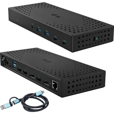 Produktbild von i-tec USB 3.0 / USB-C / Thunderbolt, 3x 4K Docking Station Gen 2 + Power Delivery 100W, Kabelgebunden, USB 3.2 Gen 2 (3.1 Gen 2) Type-C, 100 W, 3,5 mm, 10,100,1000 Mbit/s, Grau