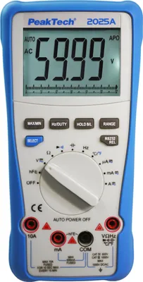 Obrázek produktu pro Multimetr PEAKTECH True RMS, P 2025 A, 1000 V AC/ DC, 10 A AC/ DC, USB