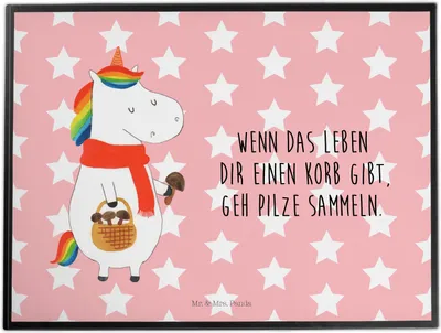 Produktbild von Mr. & Mrs. Panda schreibtischunterlage Einhorn Pilz - Rot Pastell - Geschenk, Tischunterlage, tischpad, Pilze, Liebeskummer, tischschutzmatte, Unicorn, Motivation, Spruch
