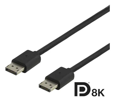 Obrázek produktu pro Deltaco DP8K-1010, 1 m, DisplayPort, DisplayPort, Samec, Samec, 7680 x 4320 px