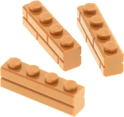 Immagine prodotto di 3x mattoncini Lego modificati 1x4x1 profilo chiaro torrone 15533