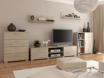 Produktbild von Wohnwand Szopen Per La Vita, Modern Schrankwand, Wohnzimmerschrank mit Fernsehtisch, Kommode, Sideboard und Wandregal