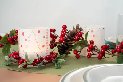 Produktbild von Windlicht Banderole für Kerzengläser Design Weihnachten - 12 Stück