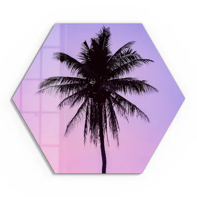 Produktbild von DEQORI Glasbild Echtglas 55x48 cm 'Tropische Abendruhe' Wandbild Bild modern Deko