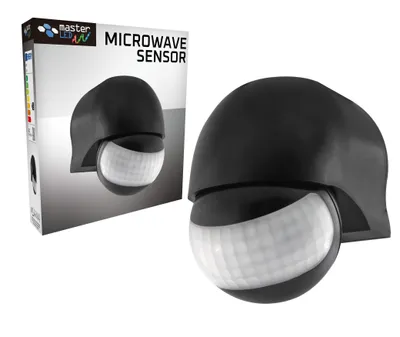 Obrázek produktu pro LED detektor pohybu 92x63x85mm 180° IP44 Rozsah PIR Jas Časově nastavitelný max. 1200W Venkovní černá