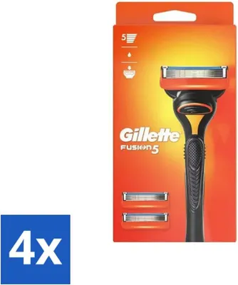 Immagine prodotto di Lame da barba Gillette Fusion 5 – Design ergonomico – 2 lame di ricambio – Confezione risparmio – 4 pezzi