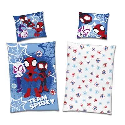 Produktbild von Spidey Bettwäsche Set 2-teilig 135x200 80x80cm - Flanell Bettwäsche für Winter aus 100% Baumwolle mit Reißverschluss - maschinenwaschbar,