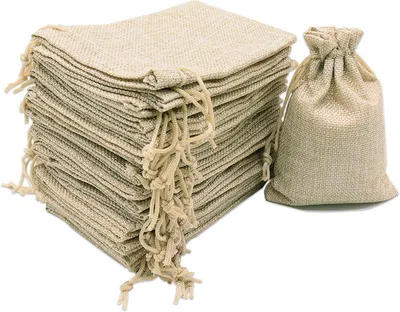 Produktbild von 30 Stück Jutesäckchen, Kleine Geschenksäckchen 10x15 cm, Jute Beutel mit Kordelzug, Leinensäckchen für Geschenke und Schmuck