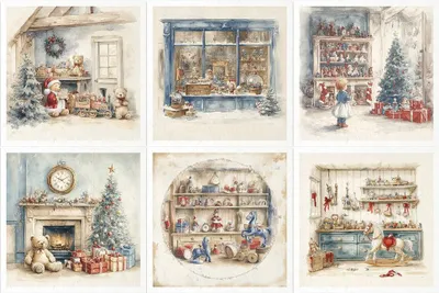 Produktbild von Reispapier-Set 14,8×14,8 cm – RSM193 – Winterlandschaft mit Häuschen – ITD Collection