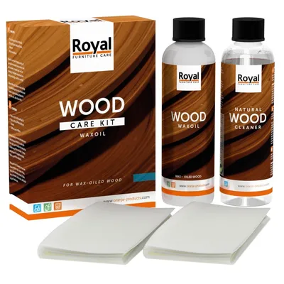 Produktbild von ROYAL Holzpflege Wood Care Kit Wax Oil + Cleaner 2x250ml