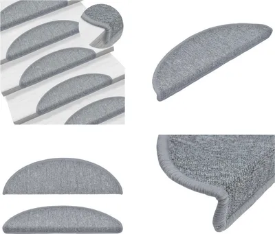 Produktbild von vidaXL 15 Stk. Treppenmatten Hellgrau 56 x 17 x 3 cm - Treppenmatte - Treppenmatten - Stufenmatte - Stufenmatten