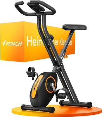 Produktbild von MERACH Klappbares Heimtrainer, kompakt und leise, 16 Magnetstufen, LCD-Bildschirm, Tablet-Halterung, für den Heimgebrauch