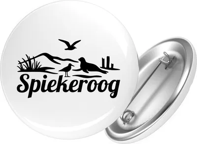 Produktbild von Huuraa Button Spiekeroog Strandmotiv 59mm rund mit Sicherheitsnadel Ansteckbutton Geschenkidee