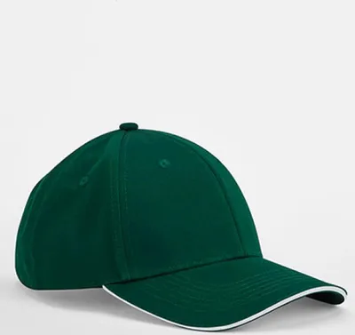 Image de Beechfield B820C | EarthAware® Classic Organic Coton 6 Panel Cap - Sandwich Pe - Farbe : Vert bouteille/Blanc - Größe : Taille unique