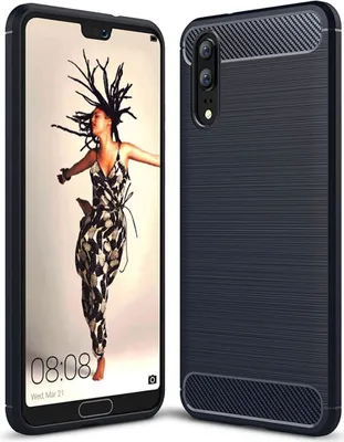 Produktbild von Schutzhülle Handyhülle für Huawei P20 Case Cover Carbon Optik Blau