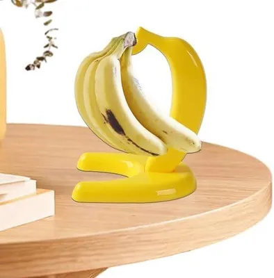 Produktbild von Bananenhalter mit Haken, kreativer Bananenständer aus lebensmittelechtem und robustem Material für zu Hause