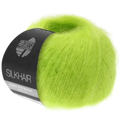 Produktbild von Lana Grossa SILKHAIR 25 g feines Lace-Garn aus Superkid-Mohair und Seide in 64 Farben 210 m Farbe 157 - Signalgrün