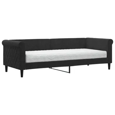 Produktbild von VidaXL 3197744, Sofabett, Schwarz, Schaum, Metall, Polyester, Holz, 2290 mm, 900 mm