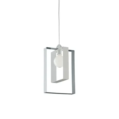 Immagine prodotto di Lampada a sospensione Duplo 1 luce in ferro bianco e grigio