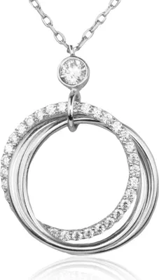 Produktbild von LUISIA Filigrane Halskette mit Strass Ringen | 925 Silber