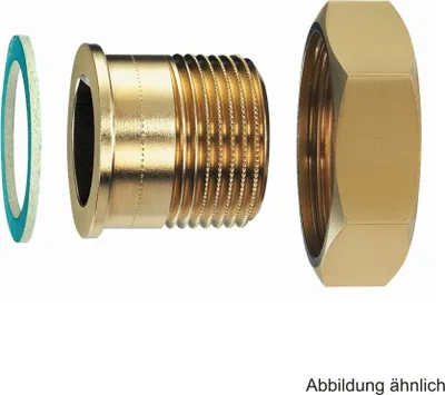 Produktbild von HEIMEIER Verschraubung mit Schraubnippel R 1/2", für DN 15, flachdichtend