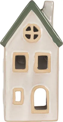 Image de Clayre & Eef Bougeoir Maison 9x8x18 cm Beige Céramique