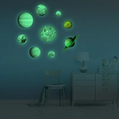 Produktbild von Phosphoreszierende, selbstklebende Wandaufkleber mit Planeten aus dem Sonnensystem