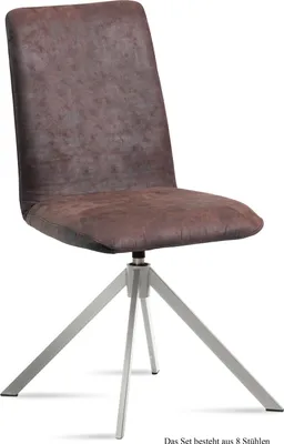 Produktbild von Esszimmerstuhl drehbar (8er-Set) Dozene 47x92x60 Edelstahl/Braun