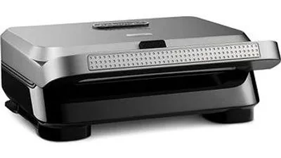 Immagine prodotto di DE'LONGHI SW12.BC.S MultiGrill easy Sandwich Maker & Waffeleisen argento/nero, Colore: argento/nero