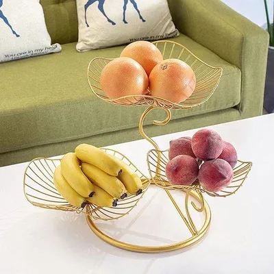 Image de Corbeille à fruits en bois à trois étages