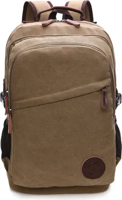 Produktbild von Grosse Kapazität Frau Herren Canvas Laptop Rucksack Schulrucksack Studenten Rucksack Jungen Teenager Arbeitsrucksack für Alltag Business, khaki