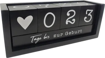 Produktbild von Jahres Countdown Kalender Holz-Tischkalender, Tagezähler