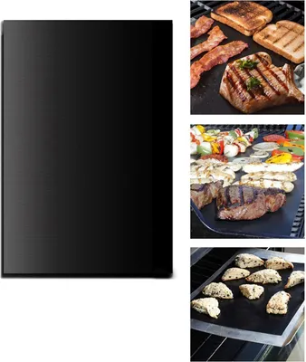 Produktbild von BBQ Grillmatten 50x40 cm mit Antihaft Beschichtung Zum Grillen für Gasgrill Holzkohle Lebensmittelkonform