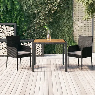 Immagine prodotto di vidaXL set da pranzo da giardino da 9 pezzi con cuscini in polirattan grigio