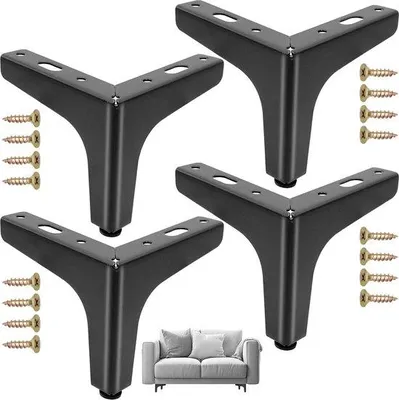Produktbild von Tafelpoten aus schwarzem Metall - 4 Stück für Tische und Selbstbaumeubel