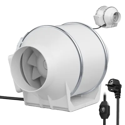 Productafbeelding van Afzuigventilator, krachtige luchtstroom, instelbare ventilatorsnelheid, WIT