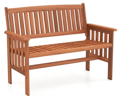 Produktbild von Gartenbank aus Holz mit Armlehnen, 2-Sitzer, verstellbare Rückenlehne