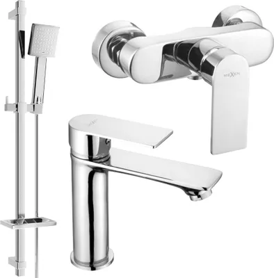 Image de Royo DQ45 Ensemble de mitigeurs de lavabo et de douche avec accessoires, chrome (72204DQ45-00)