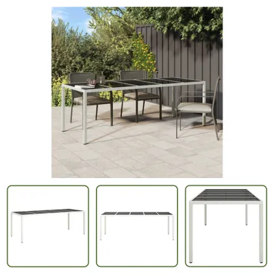 Produktbild von The Living Store Gartentisch Weiß 250x100x75 cm Poly Rattan und Hartglas